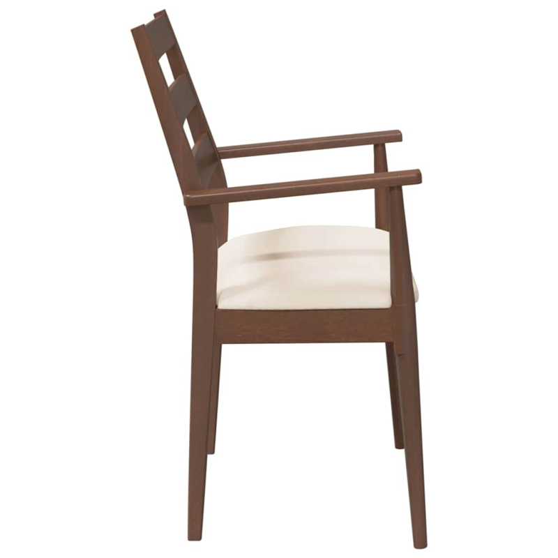 Esszimmerstühle mit Kissen 2 Stk. Braun Massivholz Gummibaum