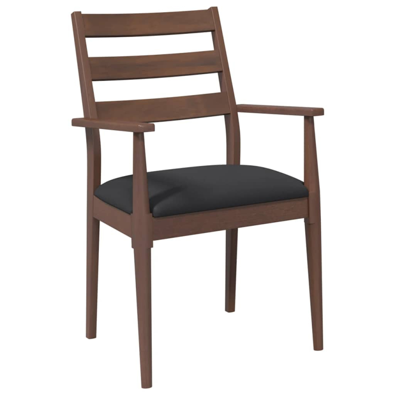 Esszimmerstühle mit Kissen 2 Stk. Braun Massivholz Gummibaum