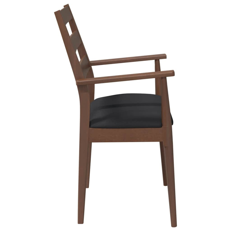 Esszimmerstühle mit Kissen 2 Stk. Braun Massivholz Gummibaum