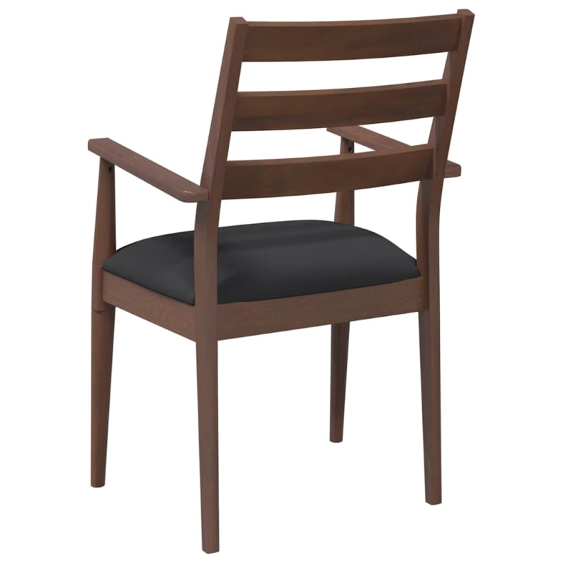 Esszimmerstühle mit Kissen 2 Stk. Braun Massivholz Gummibaum