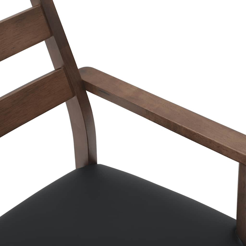 Esszimmerstühle mit Kissen 2 Stk. Braun Massivholz Gummibaum