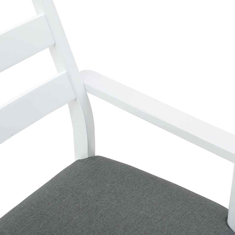 Esszimmerstühle mit Kissen 2 Stk. Weiß Massivholz Gummibaum