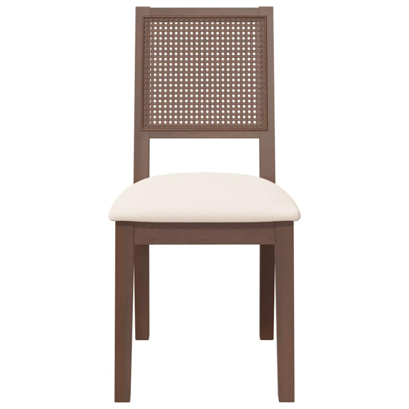 Esszimmerstühle mit Kissen 2 Stk. Braun Massivholz Gummibaum