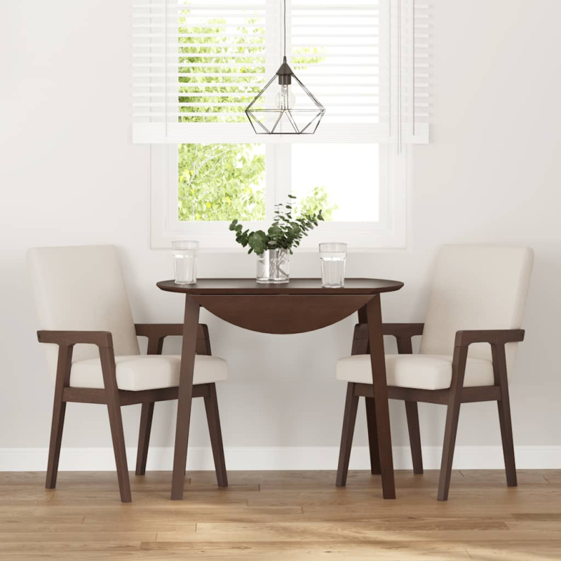 Esszimmerstühle mit Kissen 2 Stk. Braun Massivholz Gummibaum