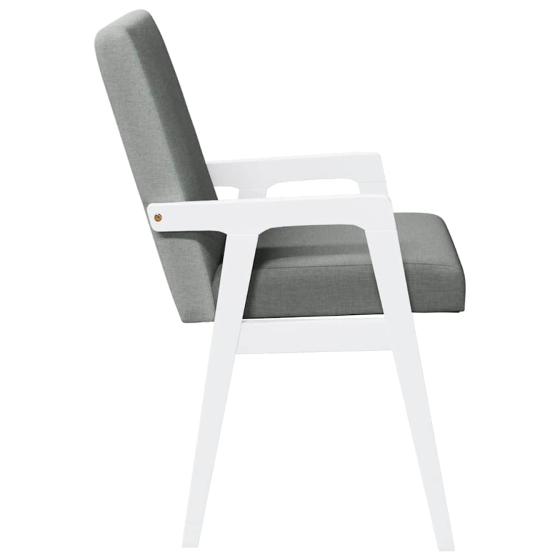 Esszimmerstühle mit Kissen 2 Stk. Weiß Massivholz Gummibaum