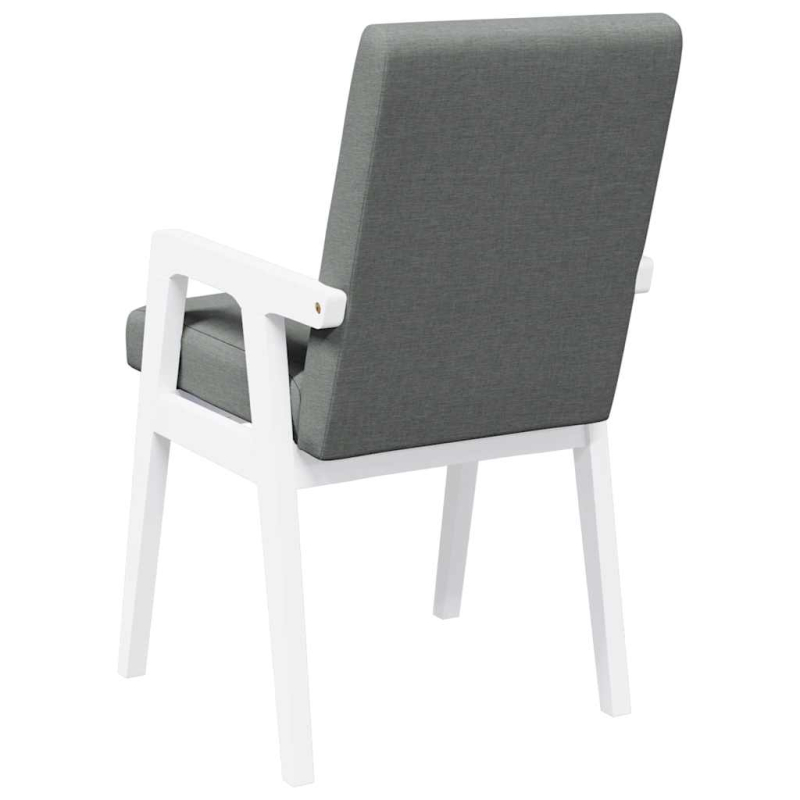 Esszimmerstühle mit Kissen 2 Stk. Weiß Massivholz Gummibaum