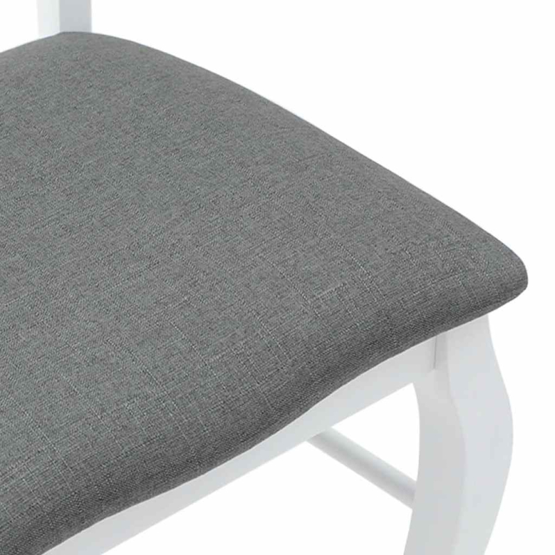 Esszimmerstühle mit Kissen 2 Stk. Weiß Massivholz Gummibaum