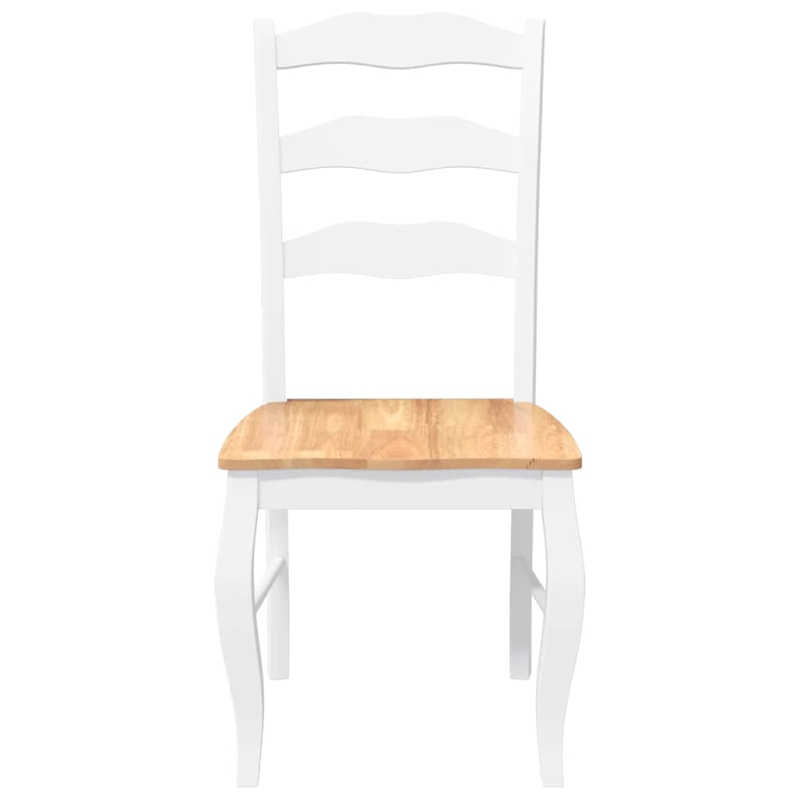 Esszimmerstühle 2 Stk. Weiß Massivholz Gummibaum