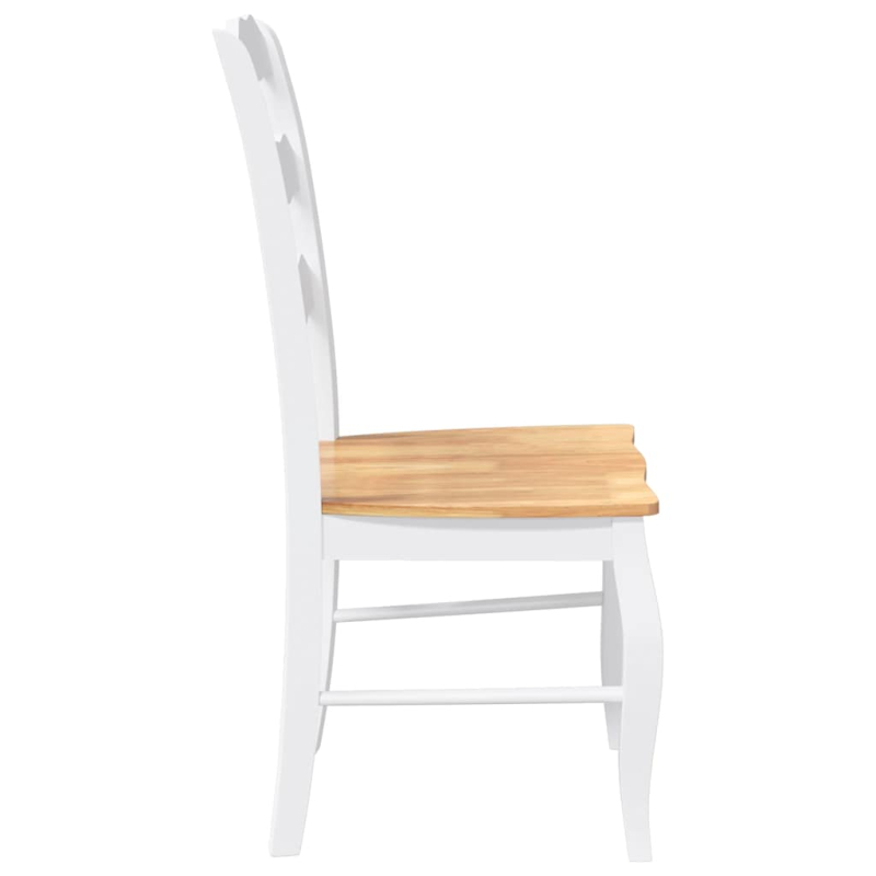 Esszimmerstühle 2 Stk. Weiß Massivholz Gummibaum