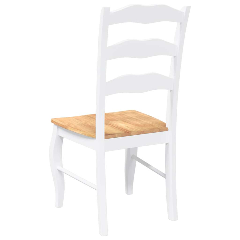 Esszimmerstühle 2 Stk. Weiß Massivholz Gummibaum