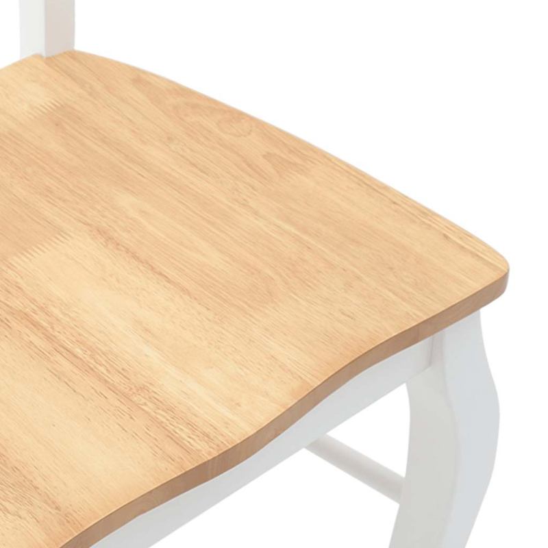 Esszimmerstühle 2 Stk. Weiß Massivholz Gummibaum