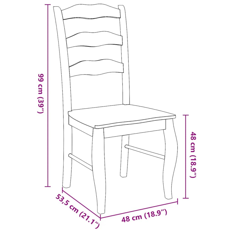 Esszimmerstühle 2 Stk. Weiß Massivholz Gummibaum