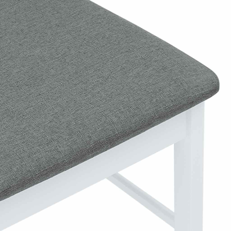 Esszimmerstühle mit Kissen 2 Stk. Weiß Massivholz Gummibaum