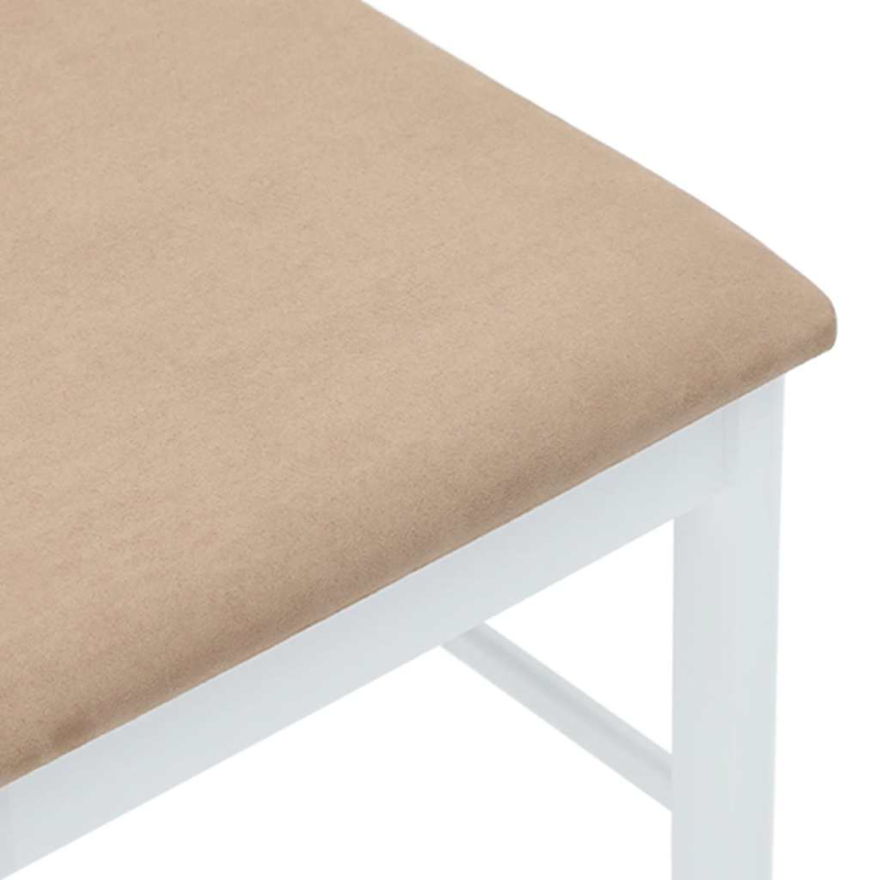 Esszimmerstühle mit Kissen 2 Stk. Weiß Massivholz Gummibaum