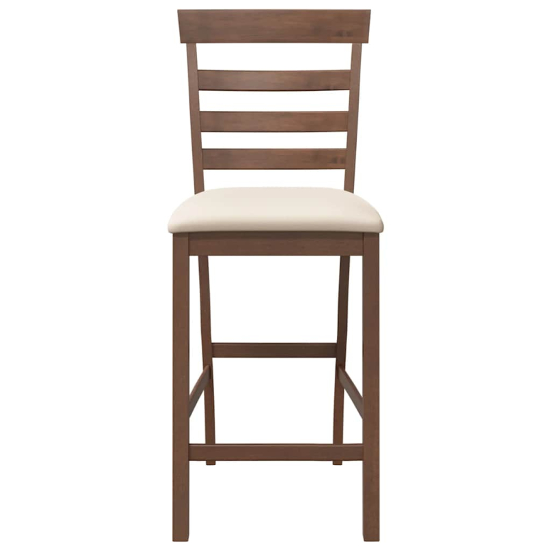 Barhocker mit Kissen 2 Stk. Braun Massivholz Gummibaum