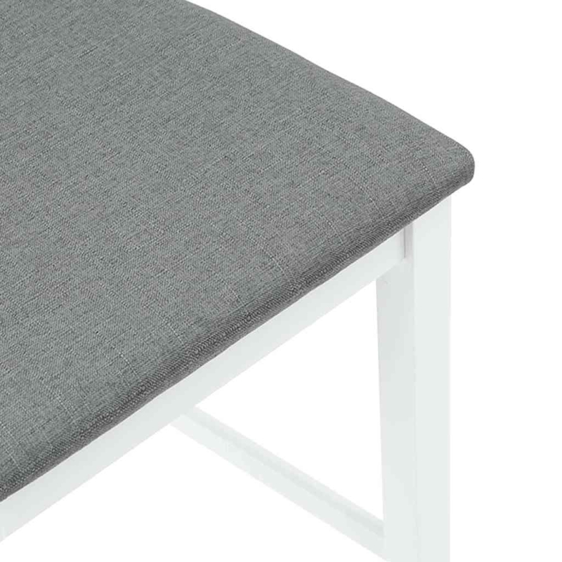 Barhocker mit Kissen 2 Stk. Weiß Massivholz Gummibaum