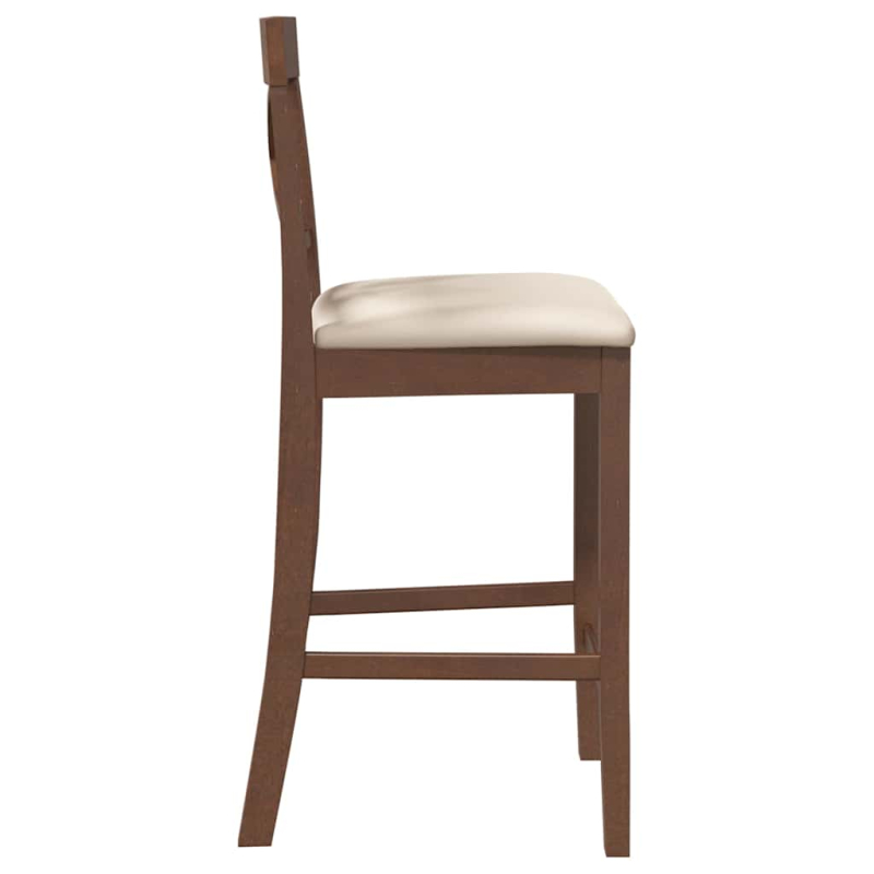 Barhocker mit Kissen 2 Stk. Braun Massivholz Gummibaum