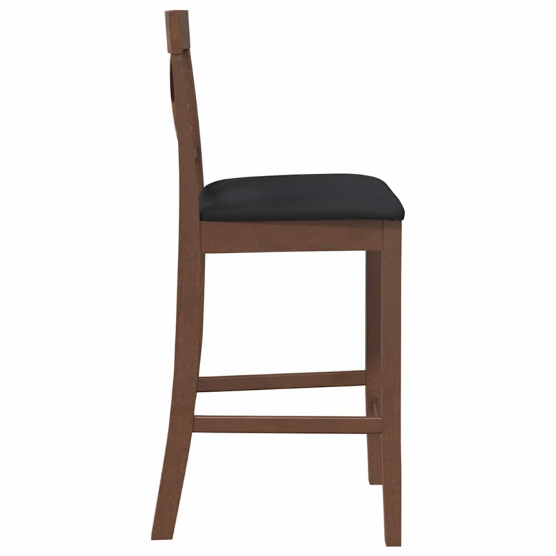 Barhocker mit Kissen 2 Stk. Braun Massivholz Gummibaum