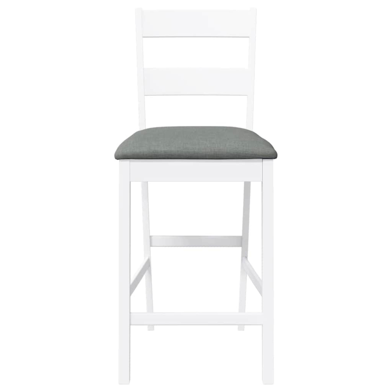 Barhocker mit Kissen 2 Stk. Weiß Massivholz Gummibaum