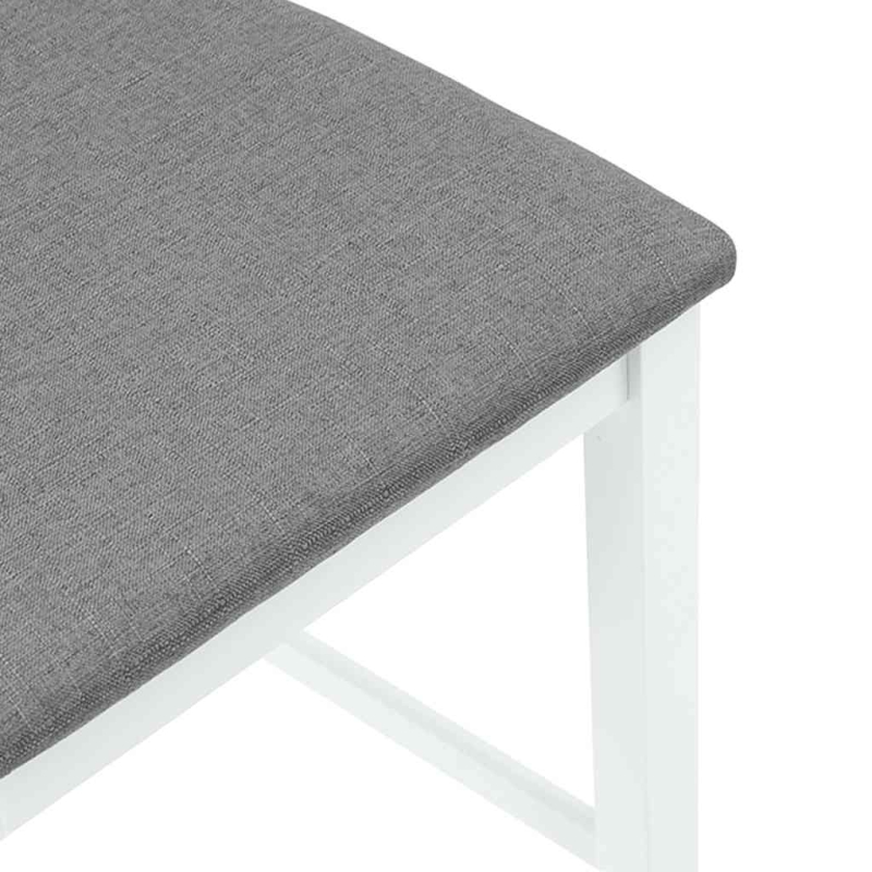 Barhocker mit Kissen 2 Stk. Weiß Massivholz Gummibaum