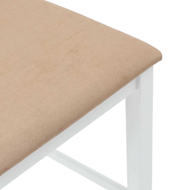 Barhocker mit Kissen 2 Stk. Weiß Massivholz Gummibaum