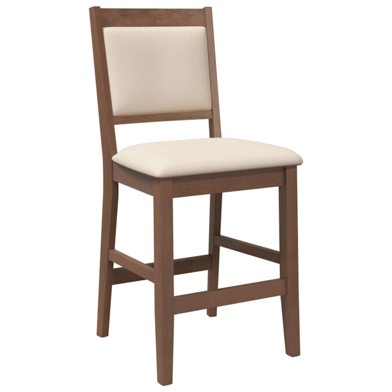 Barhocker mit Kissen 2 Stk. Braun Massivholz Gummibaum