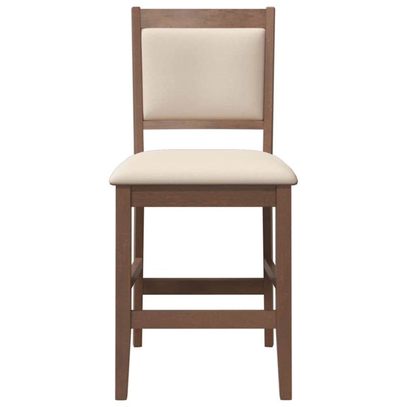 Barhocker mit Kissen 2 Stk. Braun Massivholz Gummibaum