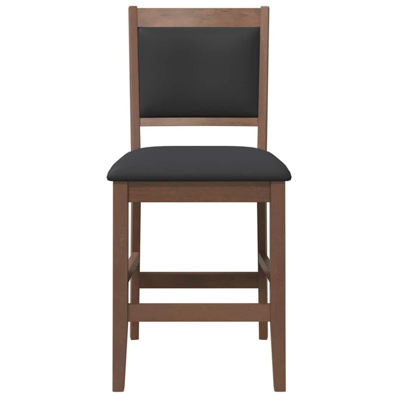 Barhocker mit Kissen 2 Stk. Braun Massivholz Gummibaum