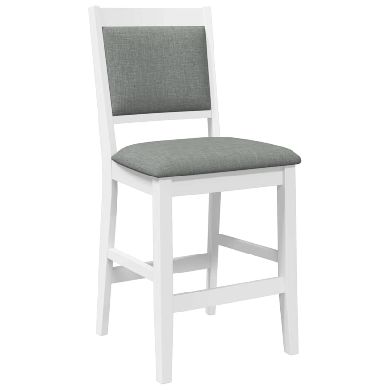 Barhocker mit Kissen 2 Stk. Weiß Massivholz Gummibaum