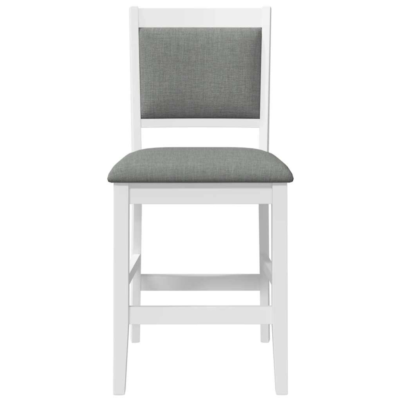 Barhocker mit Kissen 2 Stk. Weiß Massivholz Gummibaum