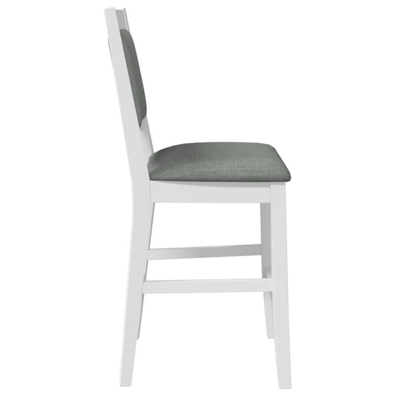 Barhocker mit Kissen 2 Stk. Weiß Massivholz Gummibaum