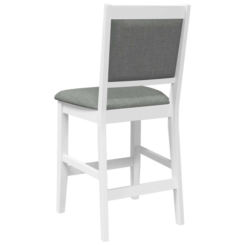 Barhocker mit Kissen 2 Stk. Weiß Massivholz Gummibaum