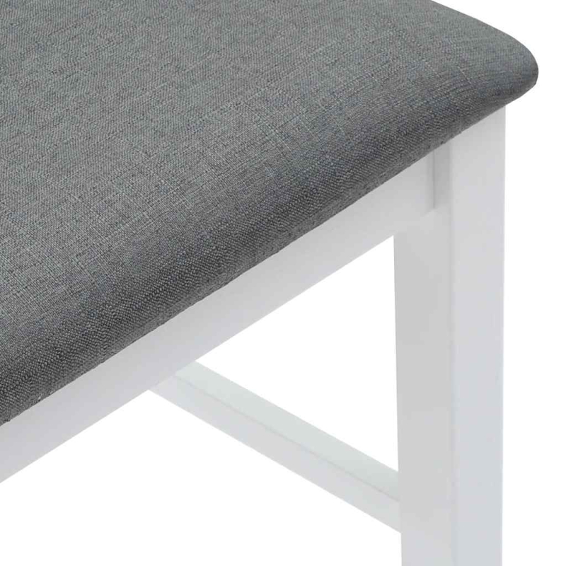 Barhocker mit Kissen 2 Stk. Weiß Massivholz Gummibaum