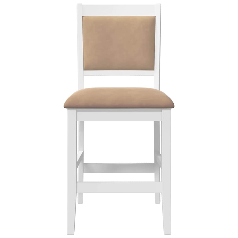 Barhocker mit Kissen 2 Stk. Weiß Massivholz Gummibaum