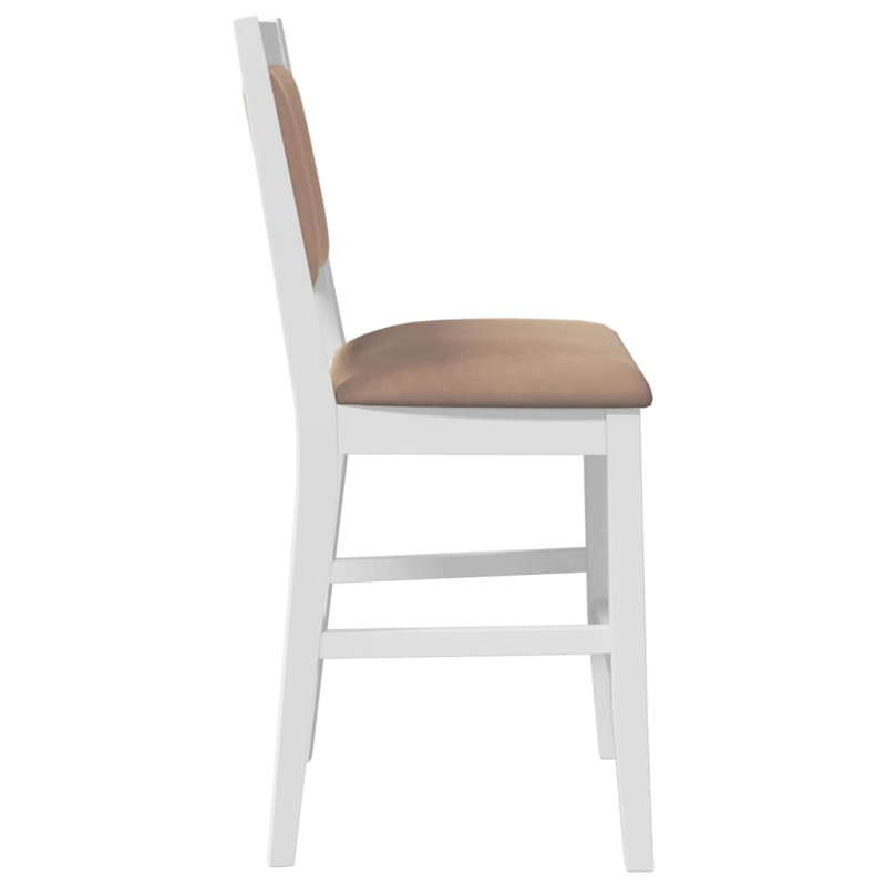 Barhocker mit Kissen 2 Stk. Weiß Massivholz Gummibaum