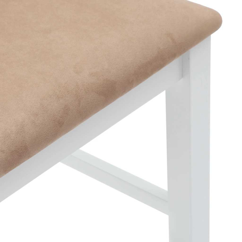 Barhocker mit Kissen 2 Stk. Weiß Massivholz Gummibaum