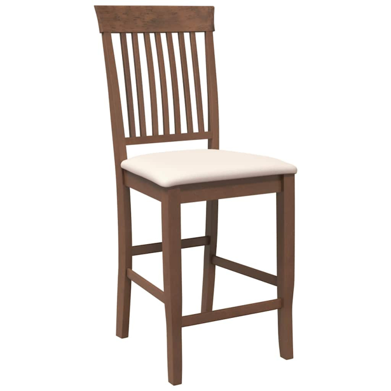 Barhocker mit Kissen 2 Stk. Braun Massivholz Gummibaum