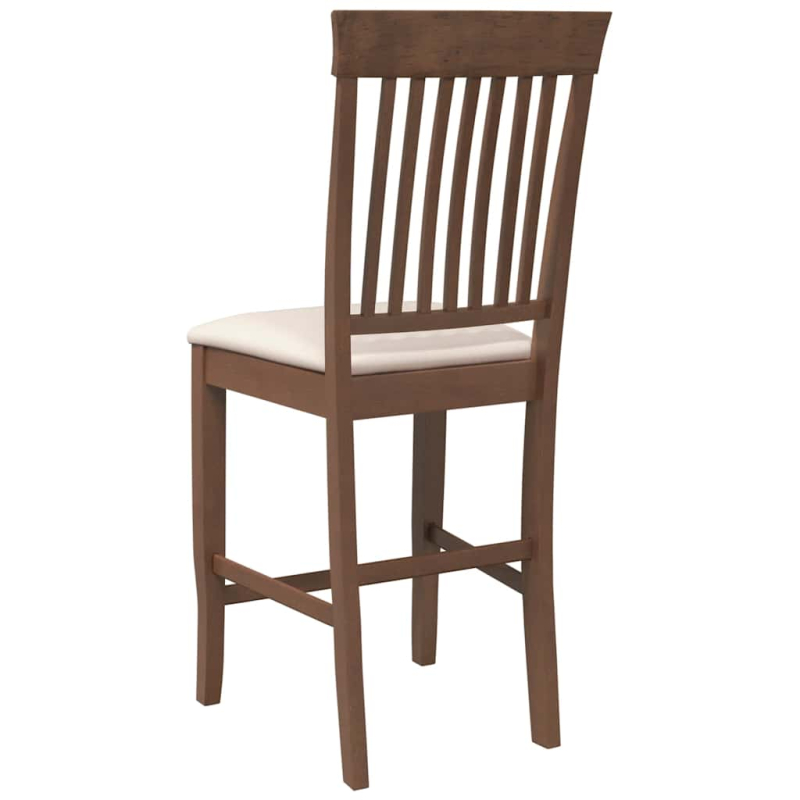 Barhocker mit Kissen 2 Stk. Braun Massivholz Gummibaum