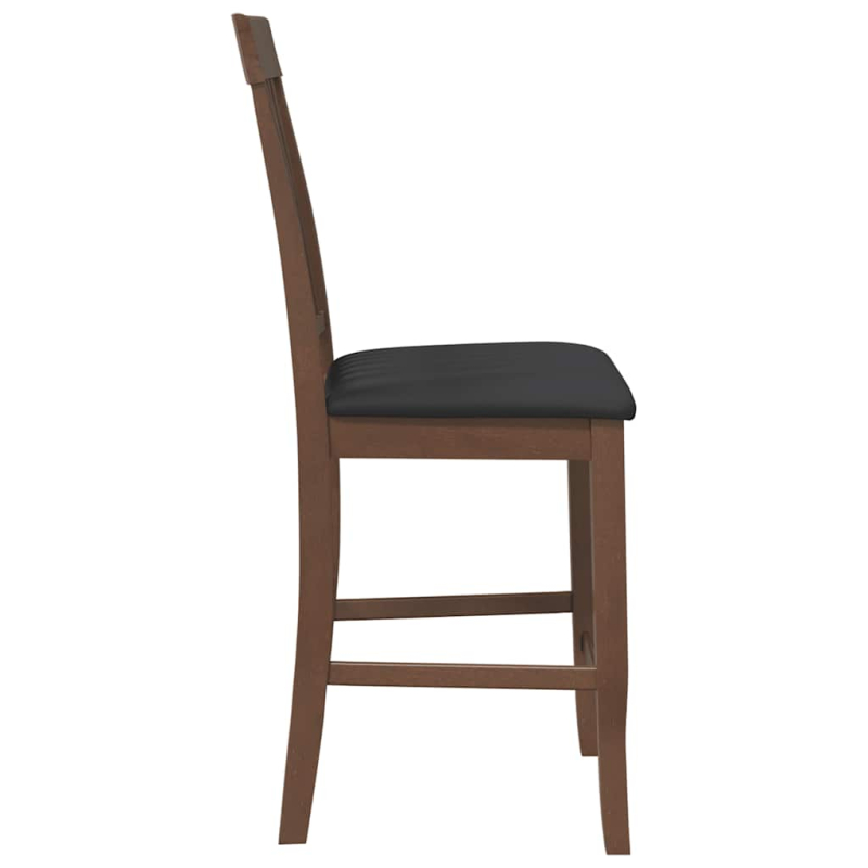 Barhocker mit Kissen 2 Stk. Braun Massivholz Gummibaum