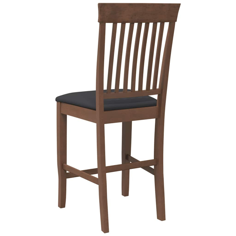 Barhocker mit Kissen 2 Stk. Braun Massivholz Gummibaum