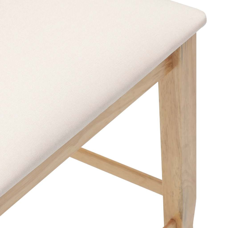 Barhocker mit Kissen 2 Stk. Natur Massivholz Gummibaum