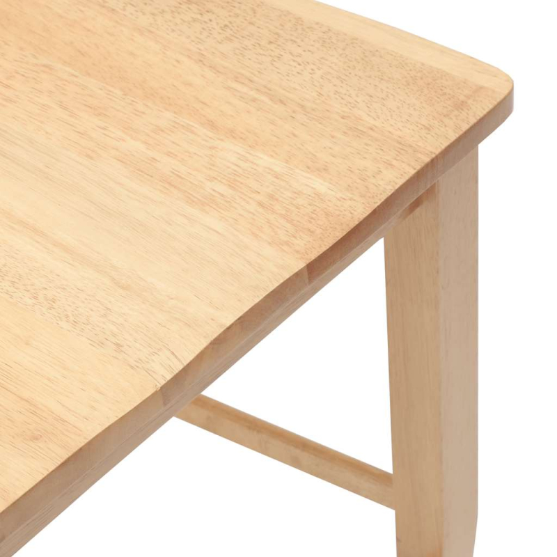 Barhocker 2 Stk. Natur Massivholz Gummibaum