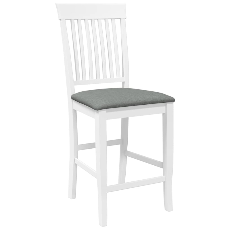 Barhocker mit Kissen 2 Stk. Weiß Massivholz Gummibaum