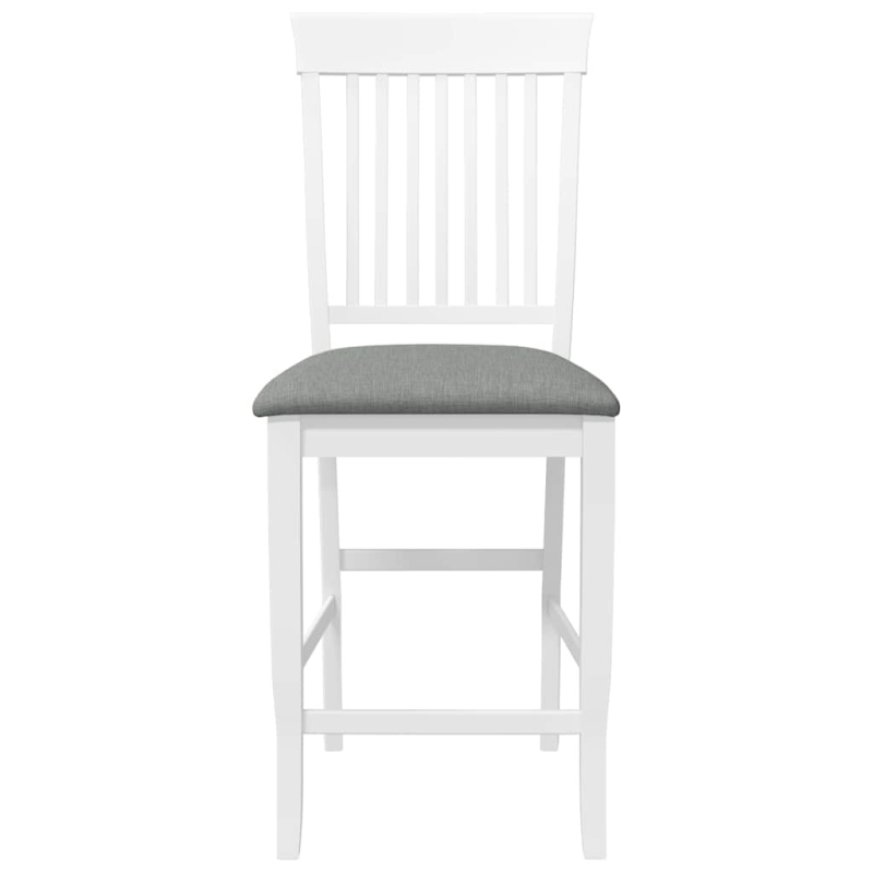 Barhocker mit Kissen 2 Stk. Weiß Massivholz Gummibaum