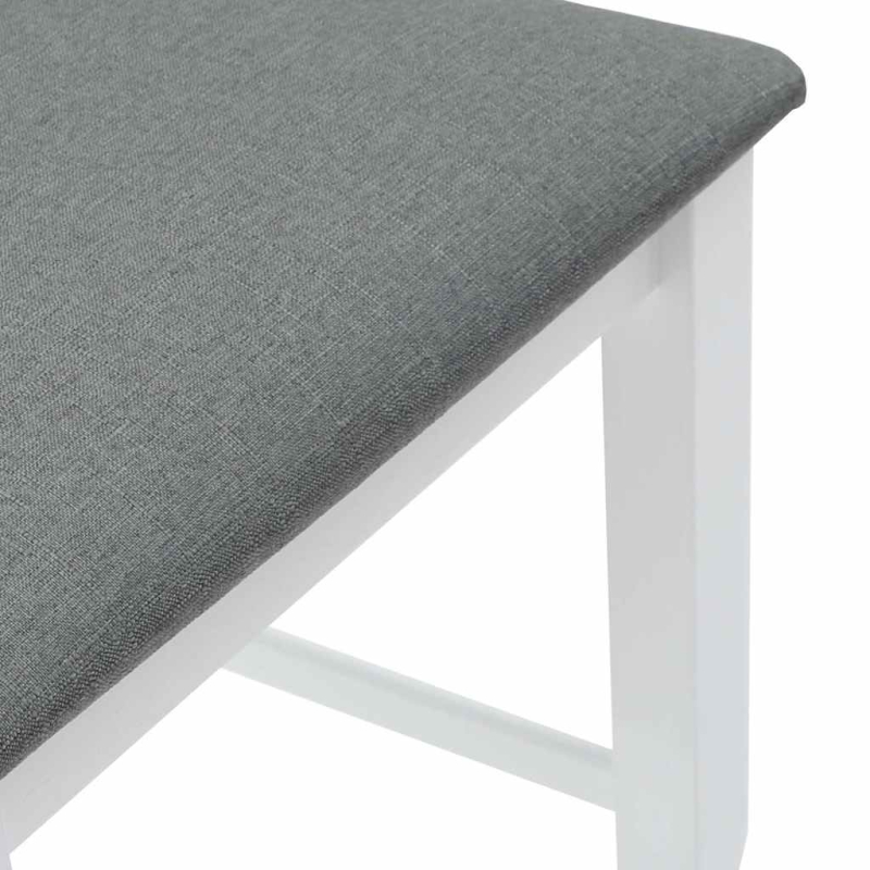 Barhocker mit Kissen 2 Stk. Weiß Massivholz Gummibaum