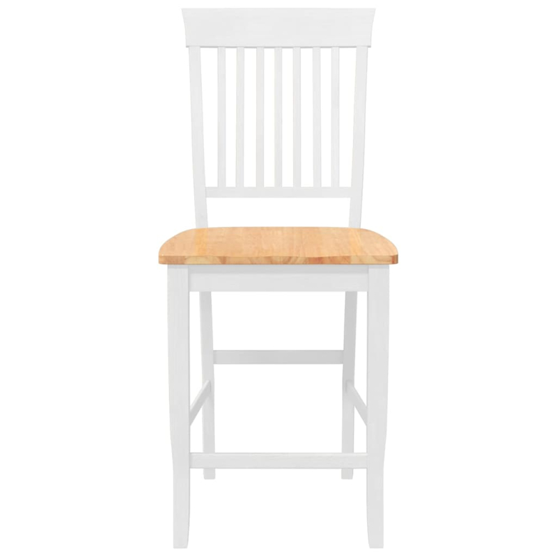 Barhocker 2 Stk. Weiß Massivholz Gummibaum