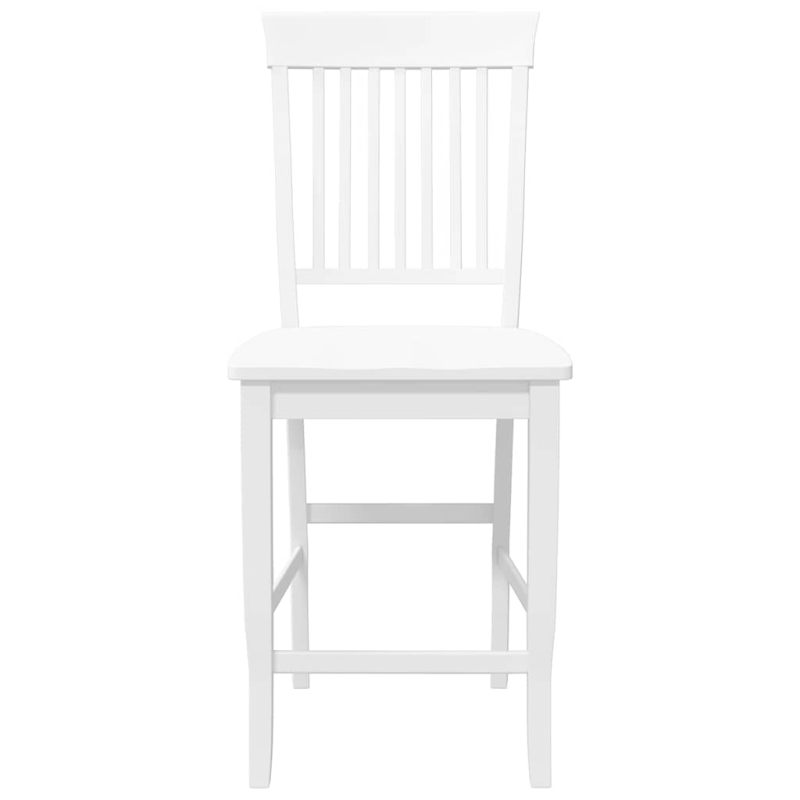 Barhocker 2 Stk. Weiß Massivholz Gummibaum