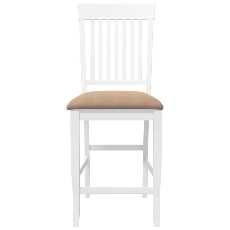 Barhocker mit Kissen 2 Stk. Weiß Massivholz Gummibaum