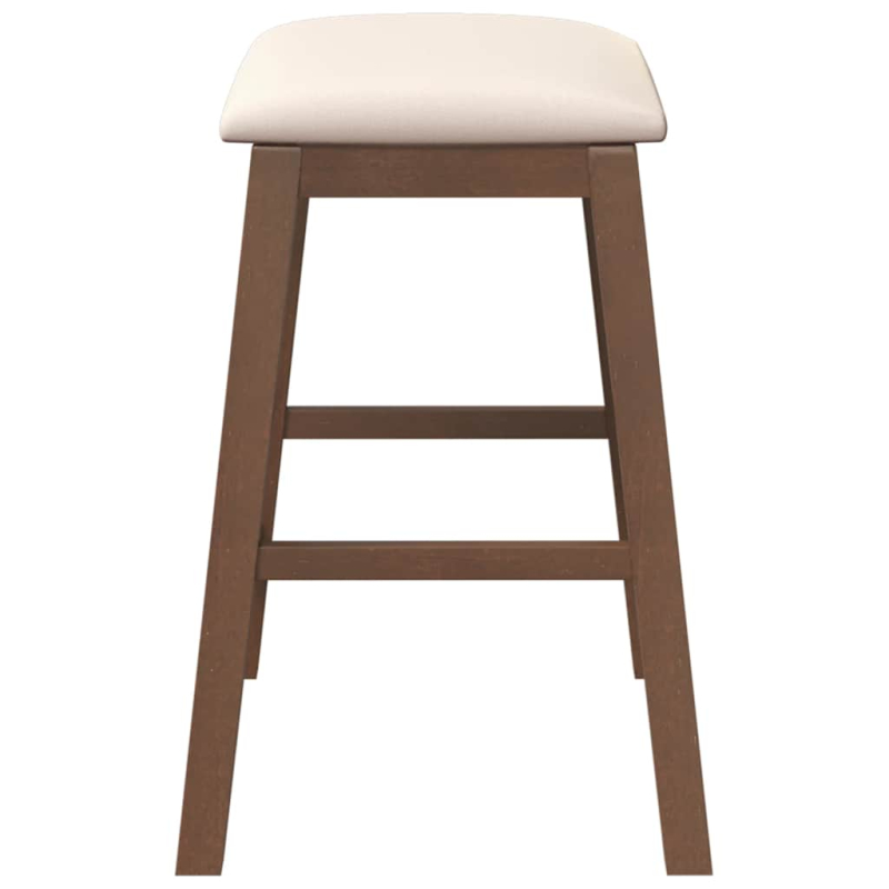 Barstühle mit Kissen 2 Stk. Braun Massivholz Gummibaum