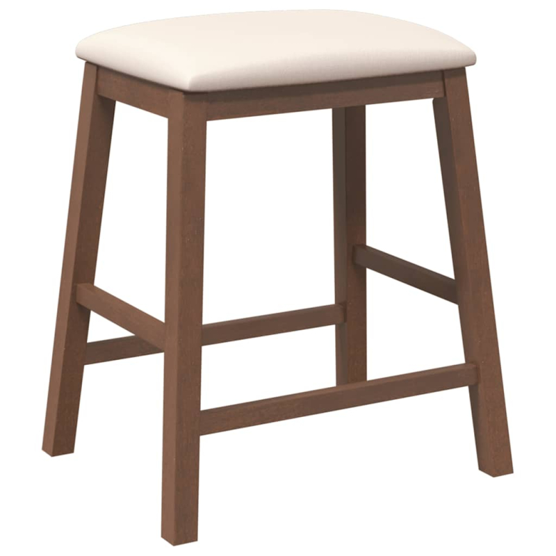 Barstühle mit Kissen 2 Stk. Braun Massivholz Gummibaum